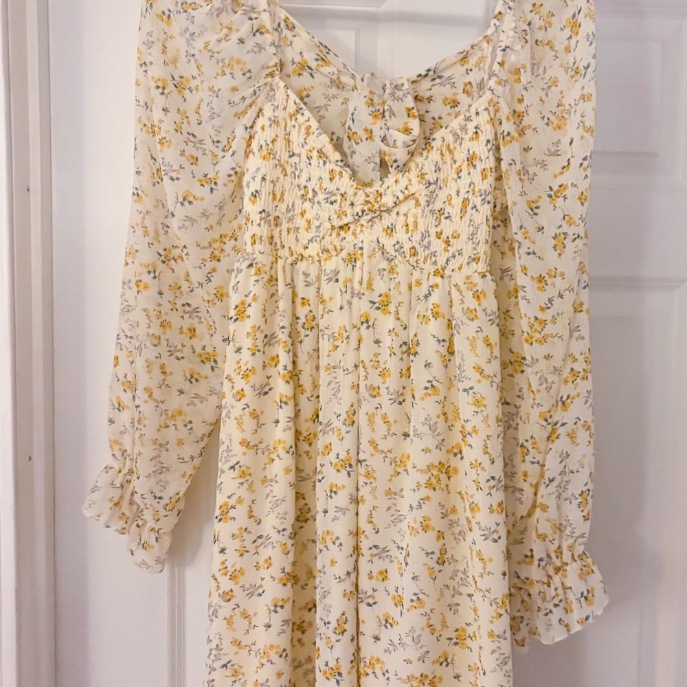 NWOT Floral Yellow and White Women's Dress